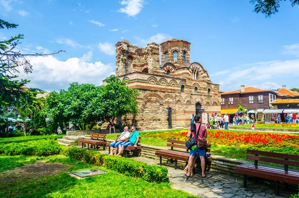 NESEBAR, BULGARIA, 17 HAZİRAN 2015: Nesebar - İsa Pantokratörü - UNESCO Dünya Mirası Bölgesi.