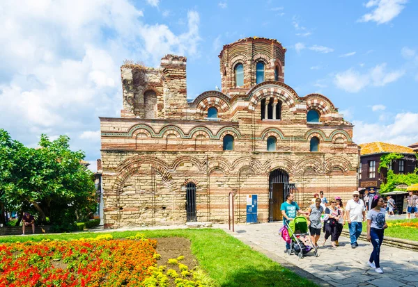 NESEBAR, BULGARIA, 17 HAZİRAN 2015: Nesebar - İsa Pantokratörü - UNESCO Dünya Mirası Bölgesi.