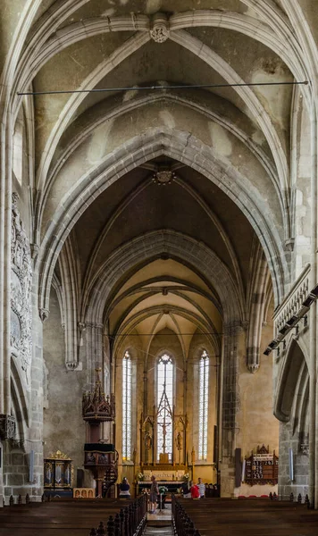 Sibiu Romania Julio 2015 Interior Iglesia Evagélica Santa María Ciudad — Foto de Stock