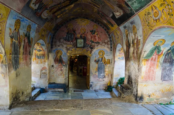 BACHKOVO, BULGARIA, JULY 20, 2015: detail of beautiful artwork of bachkovo monastery in bulgaria.