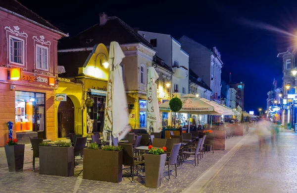 Brasov Romania July 2015 Street Republic Center Nightlife Romanian City — Photo