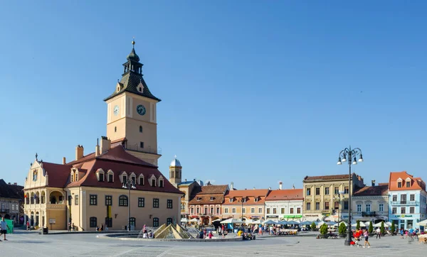 Brasov Romania July 2015 Council Square Historical Center City People — Stock Photo, Image