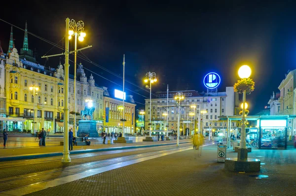 Zagreb Croatia July 2015 Ban Jelacic Square Trg Bana Jelacica — Stock Photo, Image