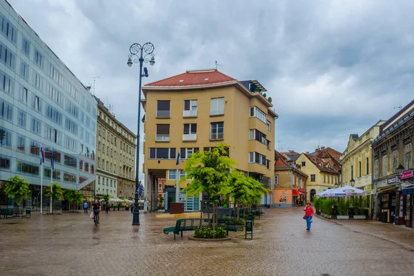 Zagreb Chorvatsko Června 2015 Pohled Trg Europe Evropské Náměstí Chorvatském — Stock fotografie