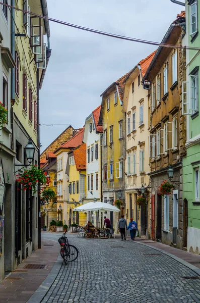 Ljubljana Slovenia 2015 Slovenian Capital Ljubljana Stari Trg 거리의 마을의 — 스톡 사진