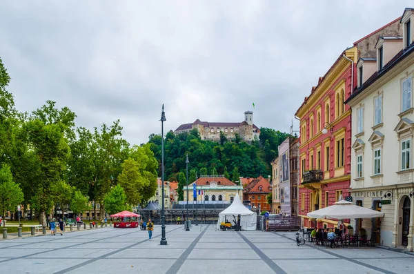 Ljubljana Slovenia July 2015 View Congress Square Kongresni Trg Slovenian — 图库照片