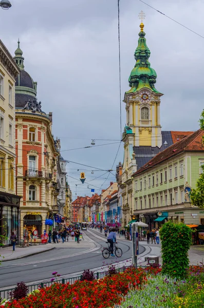 2015 Graz Austria July 2015 Street View Herrasse Old City — 스톡 사진
