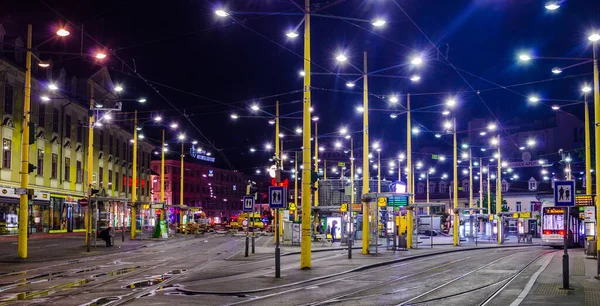 Graz Austria July 2015 Night View Public Transportation Hub Jakominiplatz — ストック写真