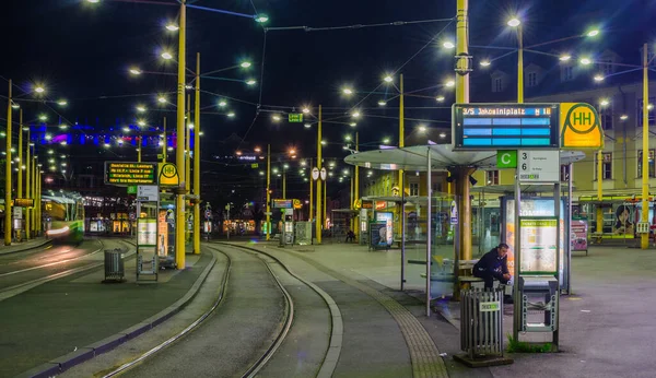 Graz Austria July 2015 Night View Public Transportation Hub Jakominiplatz — Stockfoto