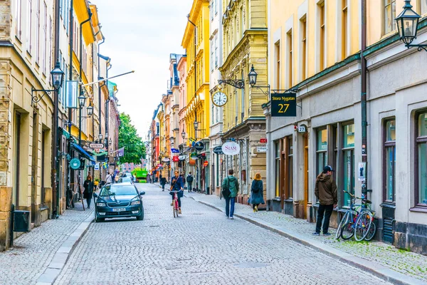 Stockholm Sweden August 2016 People Strolling Street Gamla Stan District — Foto Stock