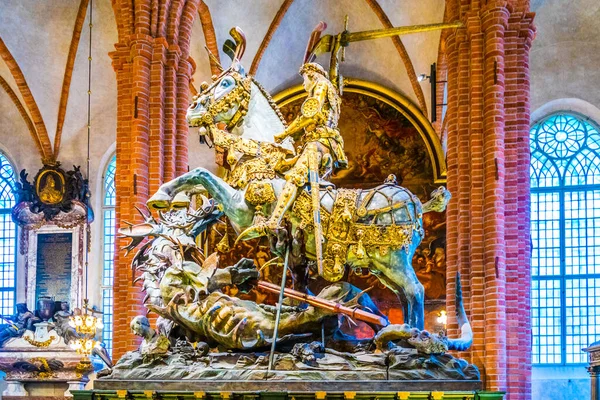 Stockholm Sweden August 2016 Most Famous Wooden Statue Saint George — Fotografia de Stock