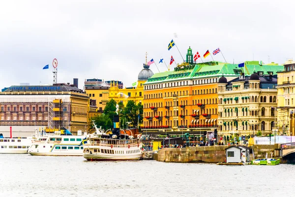 Stockholm Sweden August 2016 View Waterfront Gamla Stan Stockholm Cloudy — Stockfoto