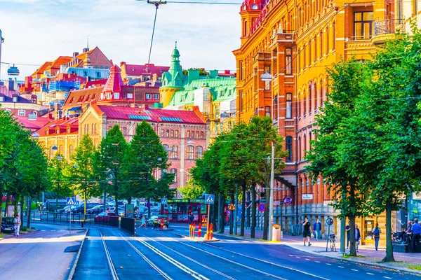GOTEBORG, SWEDEN, 25 AĞUSTOS 2016: Goteborg İsveç 'te bir sokak manzarası