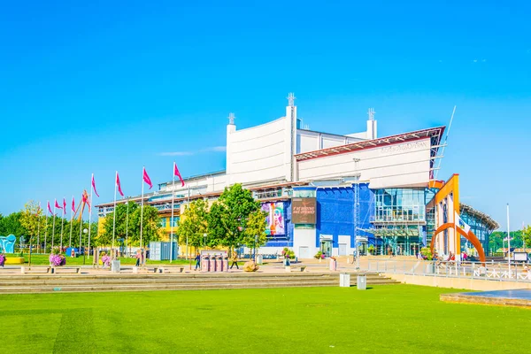 GOTEBORG, SWEDEN, 25 AĞUSTOS 2016: İsveç 'teki gotik opera binasının manzarası