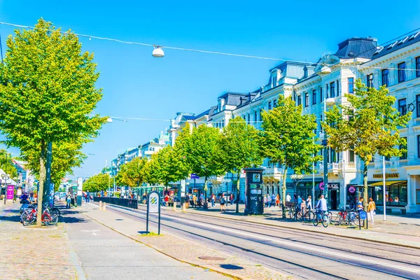 GOTEBORG, SWEDEN, 25 AĞUSTOS 2016: Goteborg İsveç 'te bir sokak manzarası