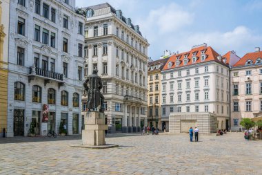 VIENNA, AUSTRIA, JUNE 2016: View of the Judenplatz square in the central Vienna, Austria.