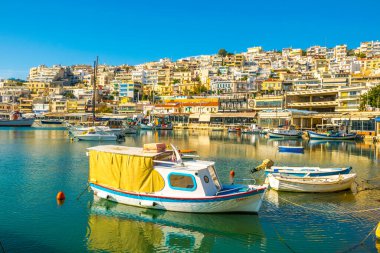view of residential marina in the port of piraeus in greece