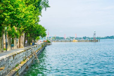 İsviçre 'nin Rorschac kasabasının göl kenti manzarası