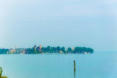 Bodensee lak 'ta yer alan İsviçre şehri Arbon' un panoraması