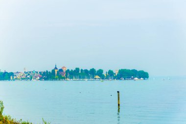 Bodensee lak 'ta yer alan İsviçre şehri Arbon' un panoraması