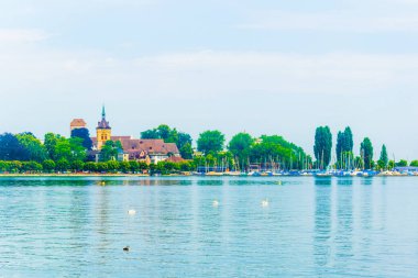 Bodensee lak 'ta yer alan İsviçre şehri Arbon' un panoraması