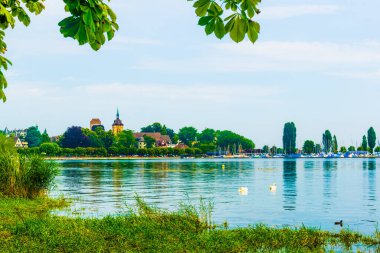 Bodensee lak 'ta yer alan İsviçre şehri Arbon' un panoraması