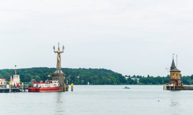 Almanya 'da Konstanz, Bodensee limanının görüntüsü