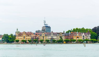 Alman şehri Konstanz 'ın Bodensee lak' taki panoraması