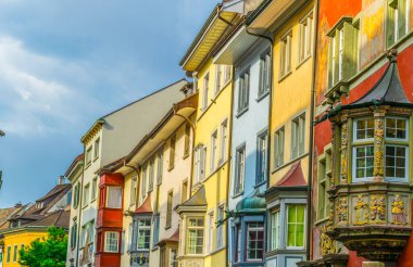 İsviçre 'de renkli evler Schaffhause