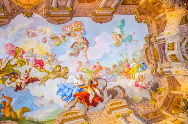 Melk Austria May 2015 Ceiling Painting Melk Abbey Melk Austria — стокове фото