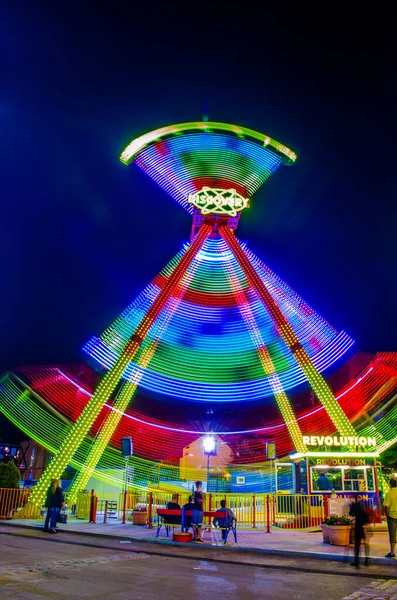 Wien Österreich Juni 2016 Nachtaufnahme Des Beleuchteten Prater Vergnügungsparks Wien — Stockfoto