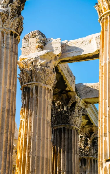 奥海城宙斯和雅典 希腊雅典卫城的寺庙 — 图库照片