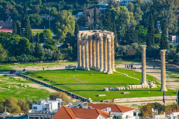 Aerial View Temple Zeus Athens — Stok fotoğraf