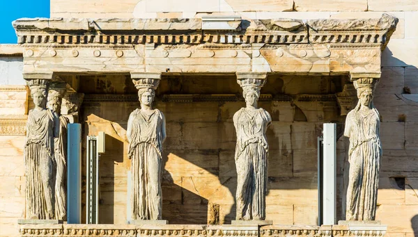Caryatides Acropole Athènes Grèce — Photo