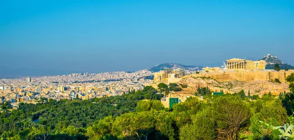 Letecký Pohled Atény Kopce Filthe Pos Řecko — Stock fotografie