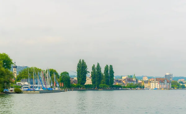 Panorama Swiss City Rorschach Situated Bodensee Lak — Foto Stock
