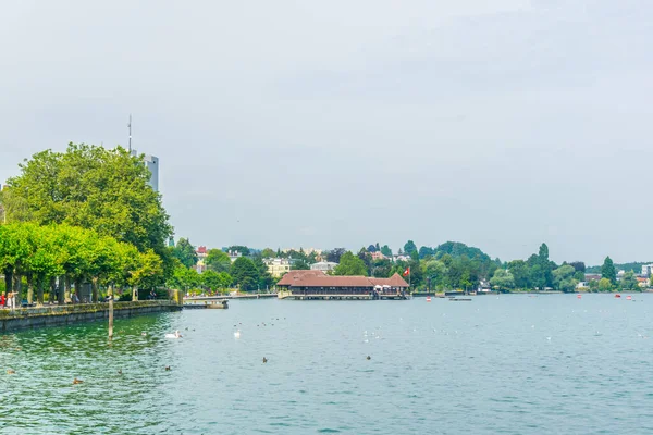 Panorama Swiss City Rorschach Situated Bodensee Lak — Stockfoto