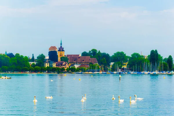 Bodensee lak 'ta yer alan İsviçre şehri Arbon' un panoraması