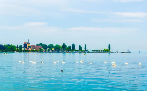 Bodensee lak 'ta yer alan İsviçre şehri Arbon' un panoraması