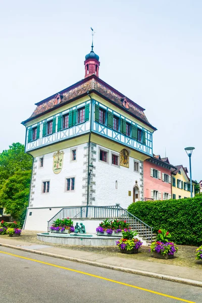 View Beautiful Historical Houses City Center Swiss Town Arbo — Zdjęcie stockowe