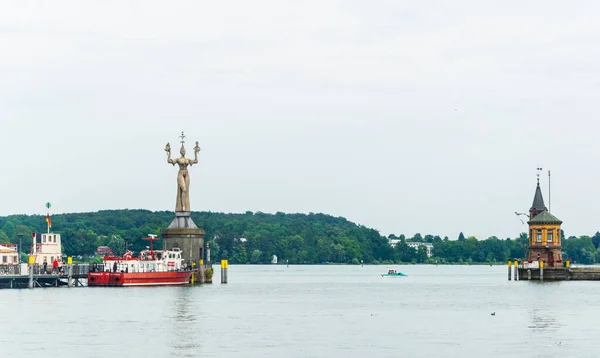 Konstanz Kikötőjének Látképe Bodensee Németország — Stock Fotó