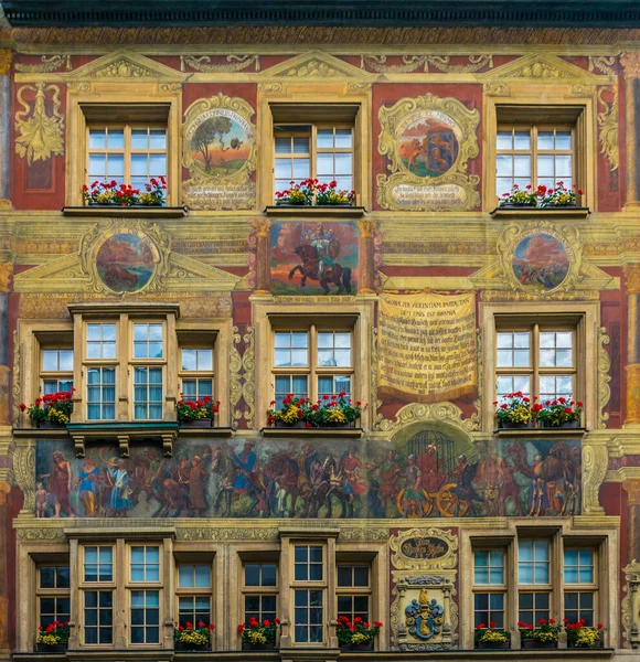 Colorful Houses Swiss City Schaffhause — Stock Photo, Image