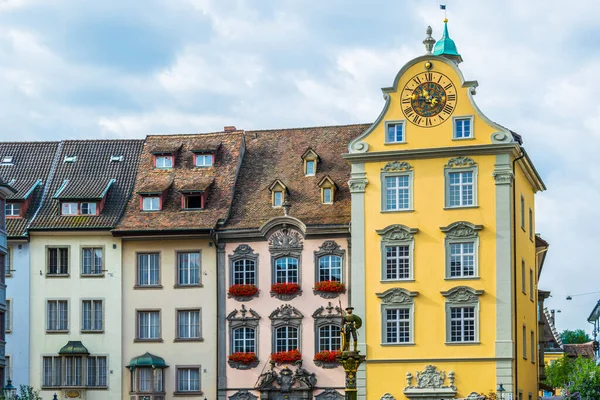 Colorful Houses Fronwagplatz Square Swiss City Schaffhause — Zdjęcie stockowe