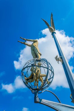Meersburg, Bodensee, Almanya 'da bulunan metal heykelin görüntüsü