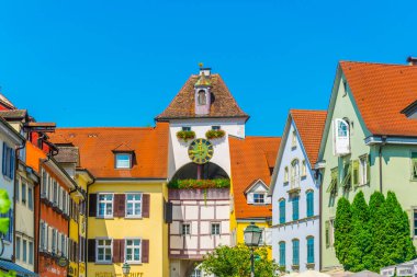 Colorful facades of houses in the german city meersbur