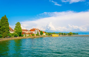 View of langenargen town situated on shore of bodensee in germany