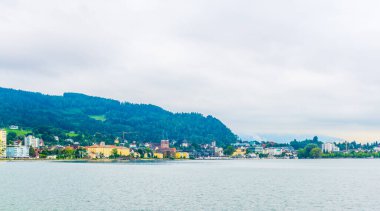 Bregenz ve çevresindeki dağın panorama manzarası
