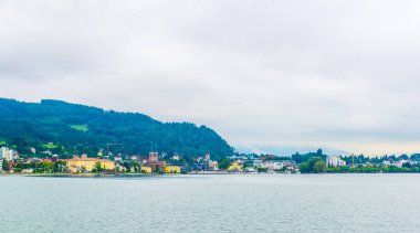 Bregenz ve çevresindeki dağın panorama manzarası
