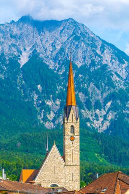 Schaan, Lihtenştayn 'da bir kilise manzarası
