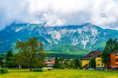 Bulutlu bir günde Lihtenştayn 'ın doğası